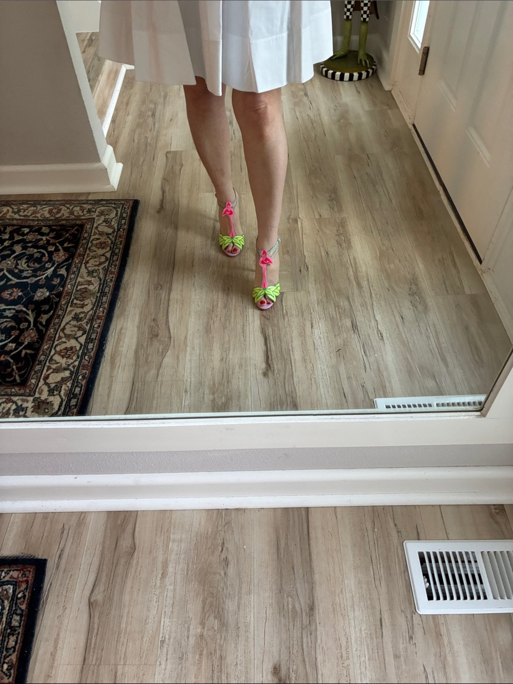 Sophia Webster Pink and Lime Knot Tie Heels
